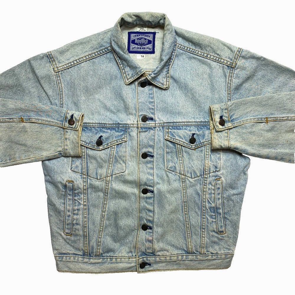 Hard Rock Denim Jacket Mens Small Blue Jean Save The Planet Trucker